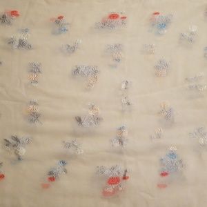 GORGEOUS Vintage Sheer Scarf w/ Stitched Flowers